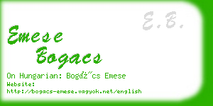 emese bogacs business card